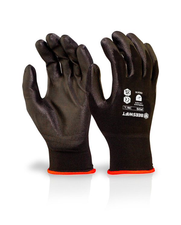 Pu Coated Gloves Black